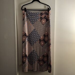 Chic Patchwork Maxi Skirt in Blue and Pink By Dept 222